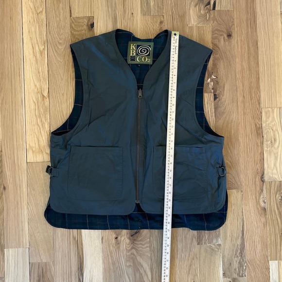 Mens Kenneth Barnard KB Co2 Olive Green Vest w/Wool Plaid Lining sz L - Picture 2 of 6